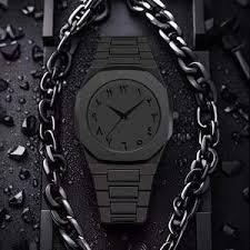 Black Arabic Stainless Steel Aura Watch