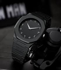 Black Arabic Stainless Steel Aura Watch