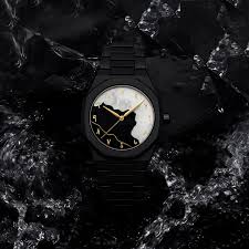 Black Arabic Stainless Steel Aura Watch